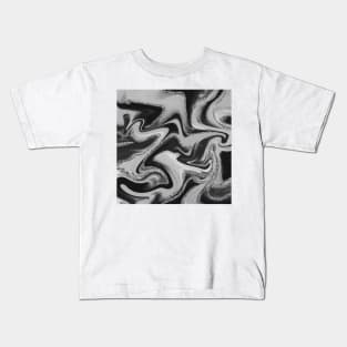 Monochromatic Abstract Swirl Kids T-Shirt